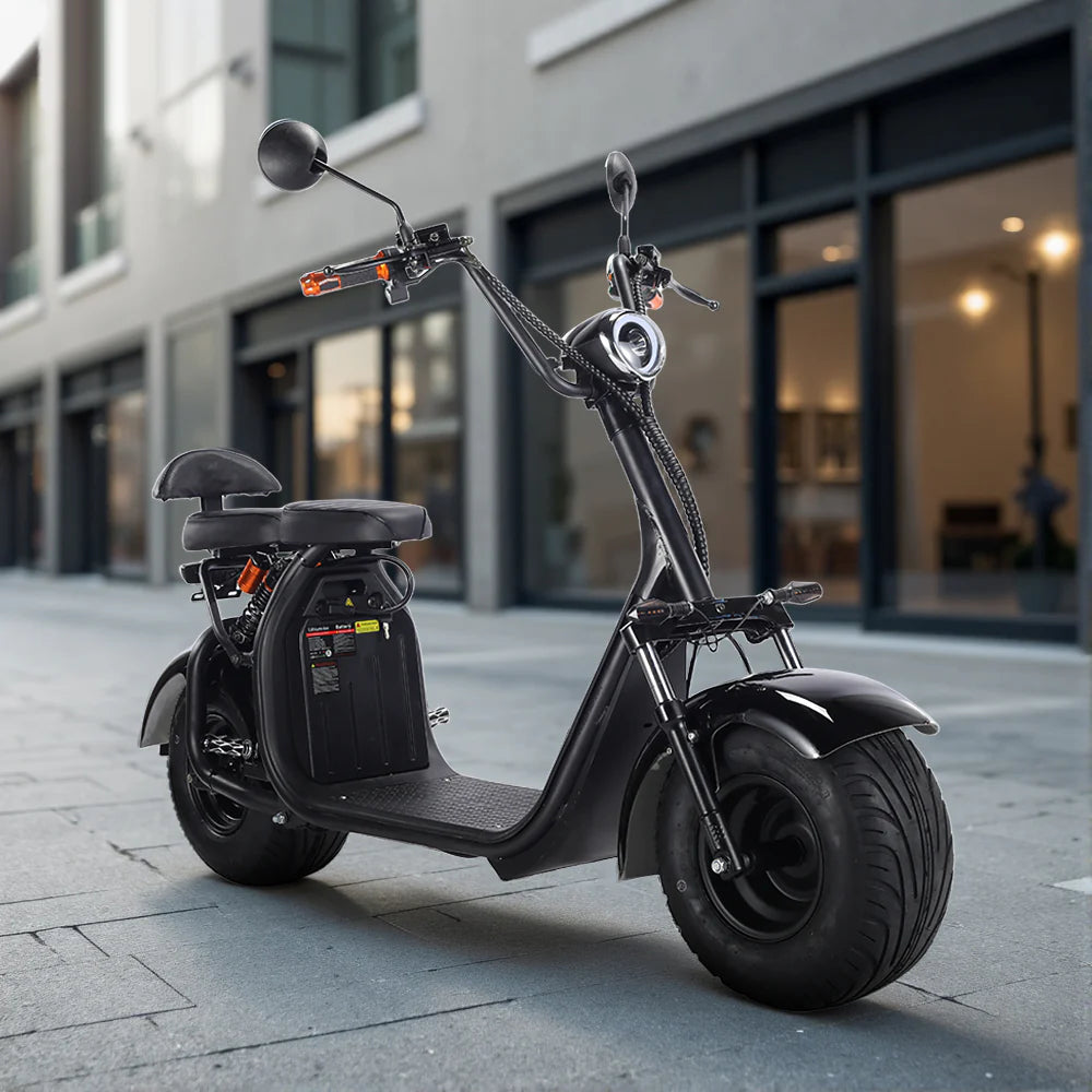 3000W 60V 12Ah Electric Scooter Off Road With Brushless Motor – Retro Style, Dual Seat, Hydraulic Disc Brakes