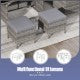 7 Pieces Patio Dining Furniture Set with Soft Cushions and Ottomans