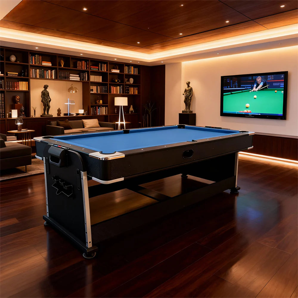 4 In 1 Multi-functional Game Table with Full Accessories for Home, MDF, 7Ft