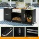 Outdoor Grill Table with Sink and Drainage Heavy Duty Metal Grill Cart