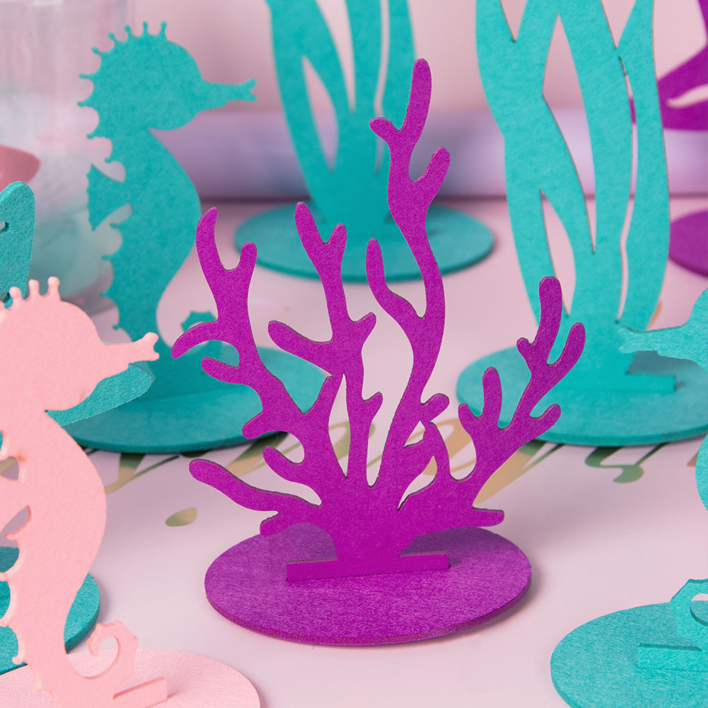 Coral Seaweed Seahorse Mermaid Children's Birthday Party Decoration Supplies