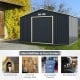 11 x 8 Feet Metal Storage Shed for Garden and Tools with 2 Lockable Sliding Doors