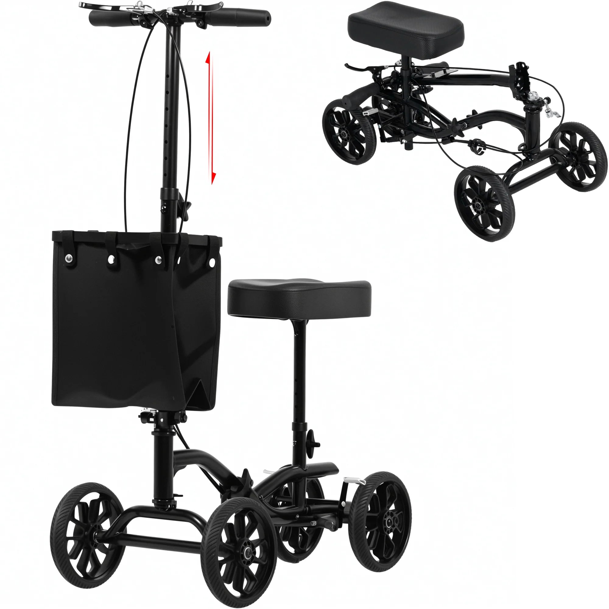 Knee Walker Scooter with 10" Rubber Tires