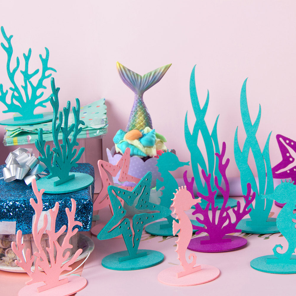 Coral Seaweed Seahorse Mermaid Children's Birthday Party Decoration Supplies