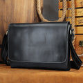 Genuine Leather Mens Shoulder Fashion Saddle Leather Crossbody Casual Messenger Bag