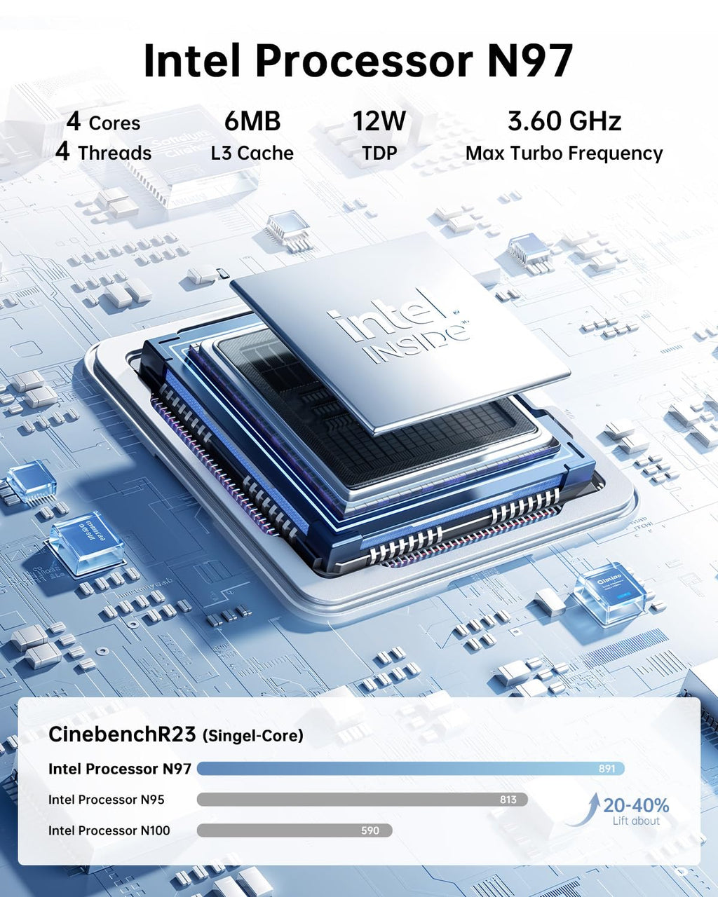 KAMRUI GK3Plus Mini PC, 16GB RAM 512GB M.2 SSD Mini Computers