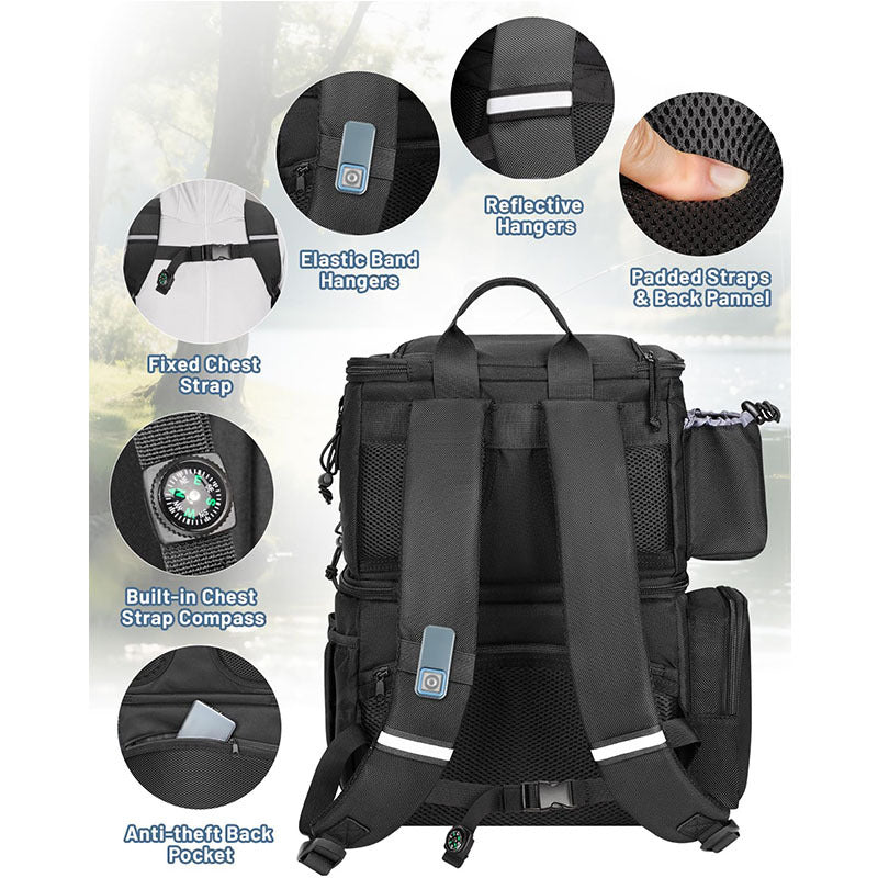 Large-Capacity Waterproof Oxford Cloth Fishing Backpack