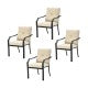 4 Pieces Outdoor Dining Set with Removable Cushions and Rustproof Steel Frame