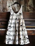 Women's Sleeveless Round Neck 3D Printed Dress