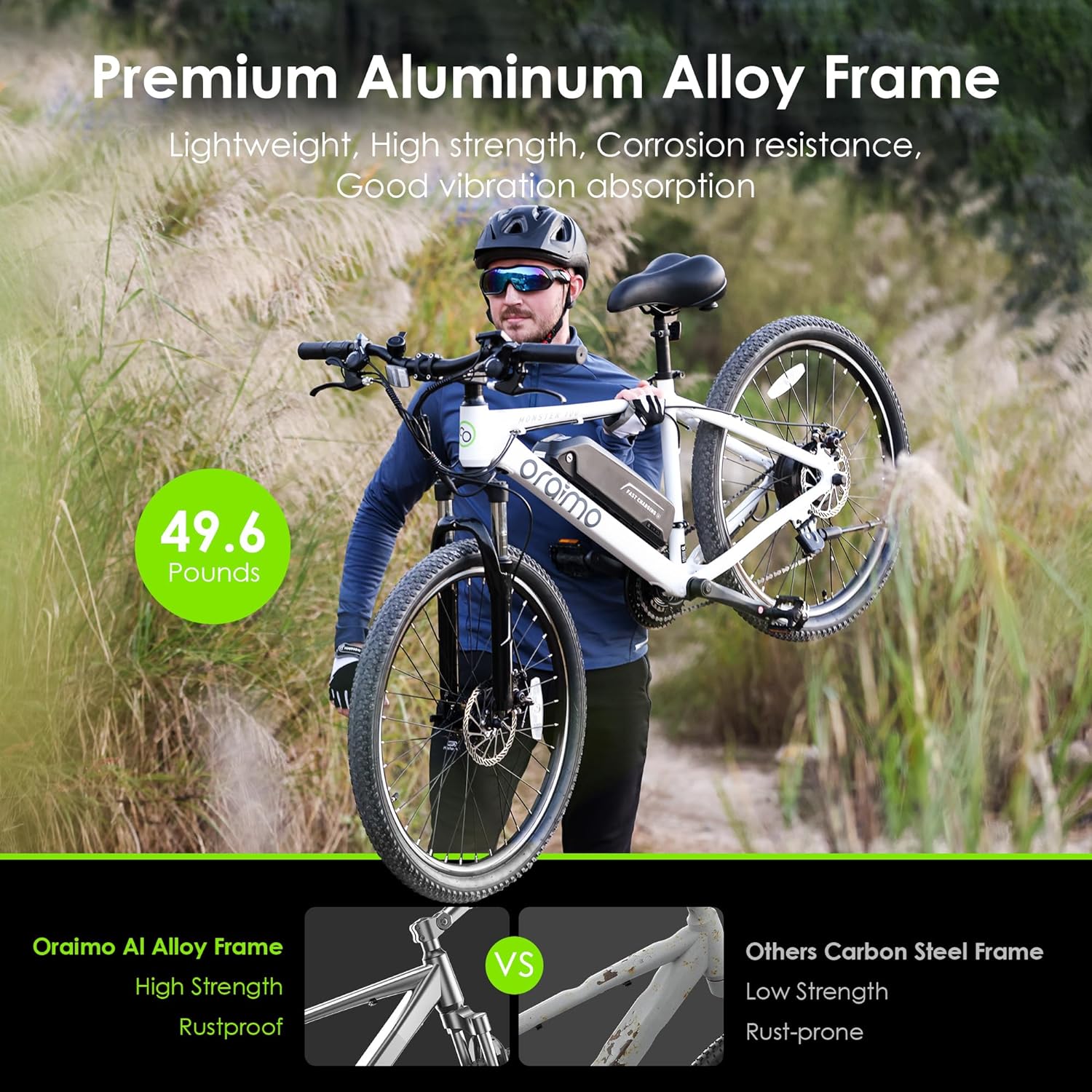 Adult Electric Bike, 350W BAFANG Motor (500W Peak), 4A 3H Fast Charging, 468Wh Li-Ion Battery, 21 Speed Gears, Air Saddle, 45 Miles 20 MPH 26" Mountain Bike Electric Bike, ANSI/CAN/UL2849 Compliant