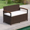 Outdoor Storage Bench Deck Box Patio Furniture with Cushion