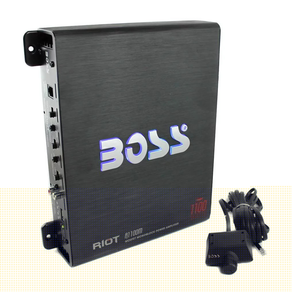 MTX TNE212D 12" 1200W Dual Loaded Car Subwoofer and Boss 1100W Amplifier w/ Kit
