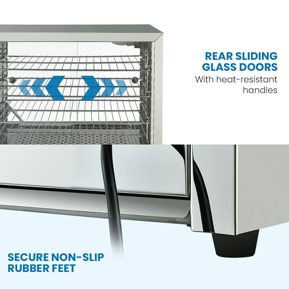 EUROCHEF Electric Food Warmer Display, 1000W, 4-Tier Stainless Steel