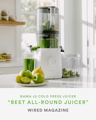 Nama J2 Cold Press Juicer – Self Feeding for Hands Free Operation with Wide Mouth Hopper for Whole Recipe Loading, Zero Waste Masticating Juicer For More Juice, Less Pulp – Easy Cleanup &amp; Assembly: Home &amp; Kitchen