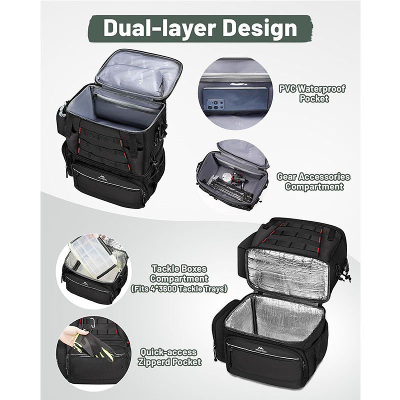 Large-Capacity Waterproof Oxford Cloth Fishing Backpack