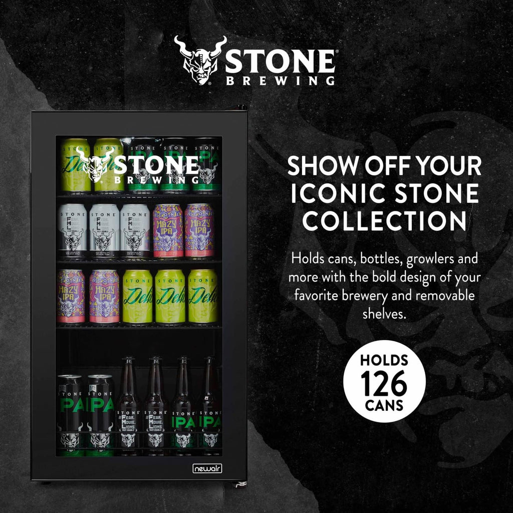 Beverage Refrigerator Cooler | 126 Cans Free Standing with Right Hinge Glass Door | Mini Fridge Beverage Organizer Perfect For Beer, Wine, Soda, And Cooler Drinks