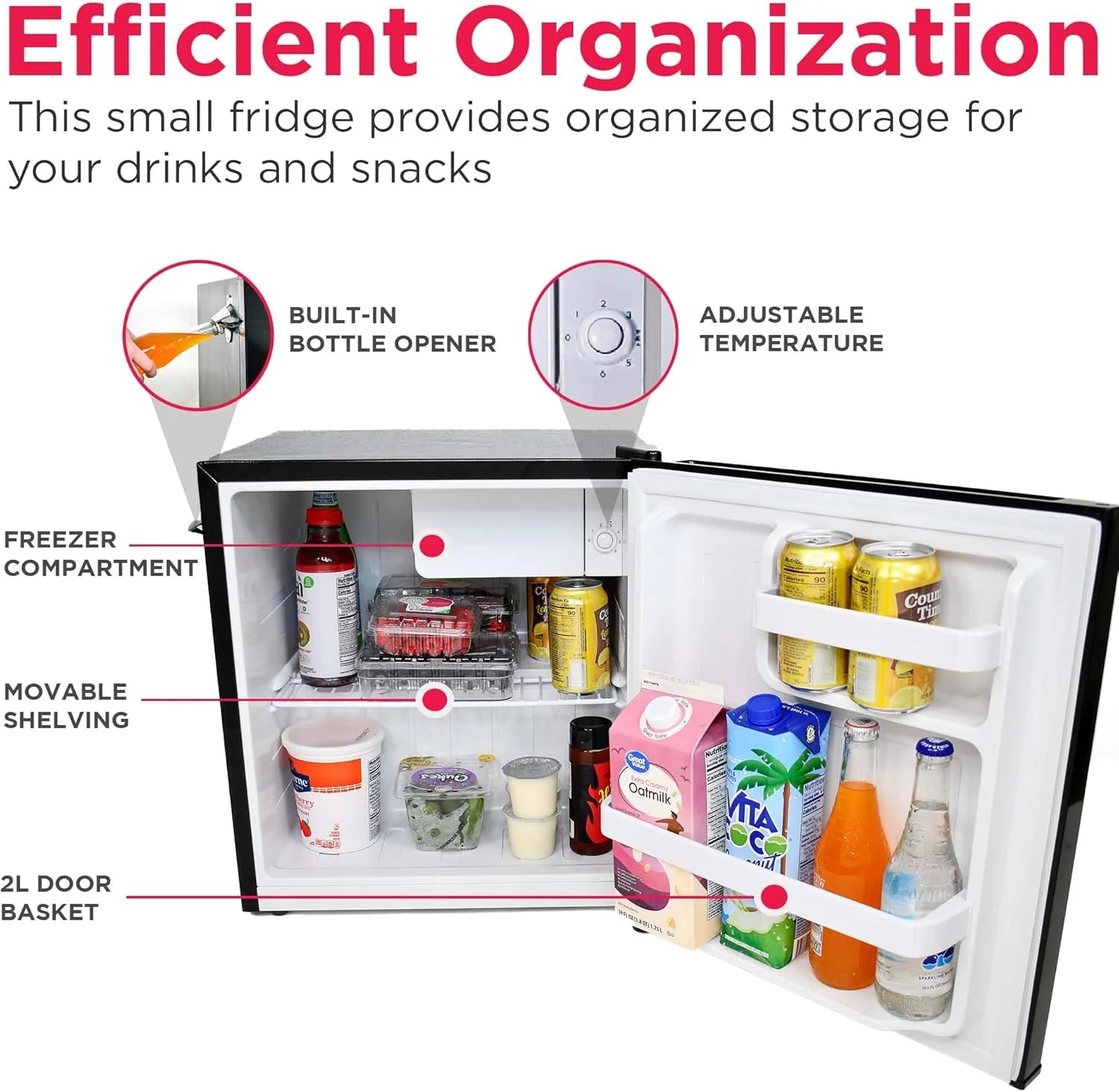 Frigidaire EFR176 Retro Compact Fridge with Chiller Mini Refrigerator with Built-in Bottle Opener for Office, Bedroom, Dorm Room or Cabin, 1.6 cu ft 16" D x 18" W x 18.5" H, Moonlight