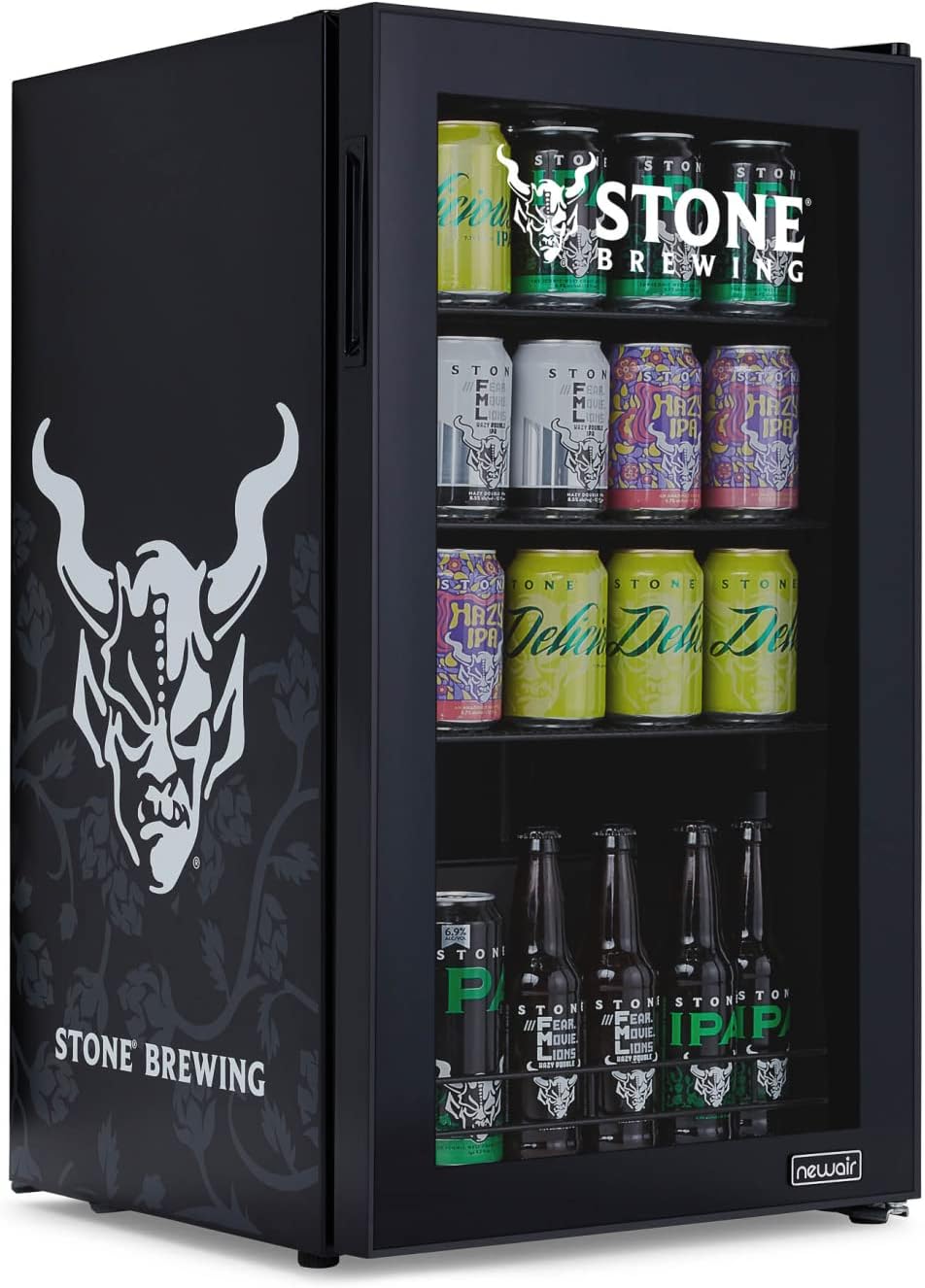 Beverage Refrigerator Cooler | 126 Cans Free Standing with Right Hinge Glass Door | Mini Fridge Beverage Organizer Perfect For Beer, Wine, Soda, And Cooler Drinks