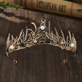 Retro Bridal Crown Alloy Minimalist Baroque Headband With Pearl Accents