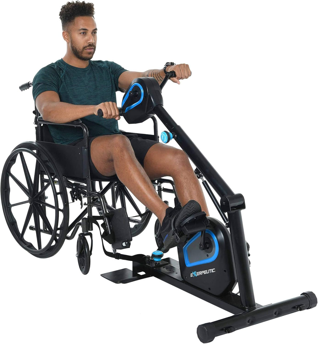 Exerpeutic 2000M Motorized Under Desk Exercise Bike – Adjustable Electric Pedal Exerciser for Legs & Arms – Fitness Equipment for Home & Office