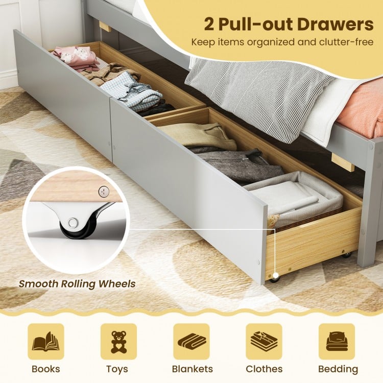 Twin Size Daybed with 2 Storage Drawers No Box Spring Needed