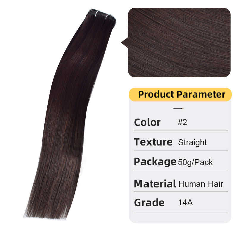 Second Generation Hand-knitted Hair Weft White Hair Extension Braid Real Hair
