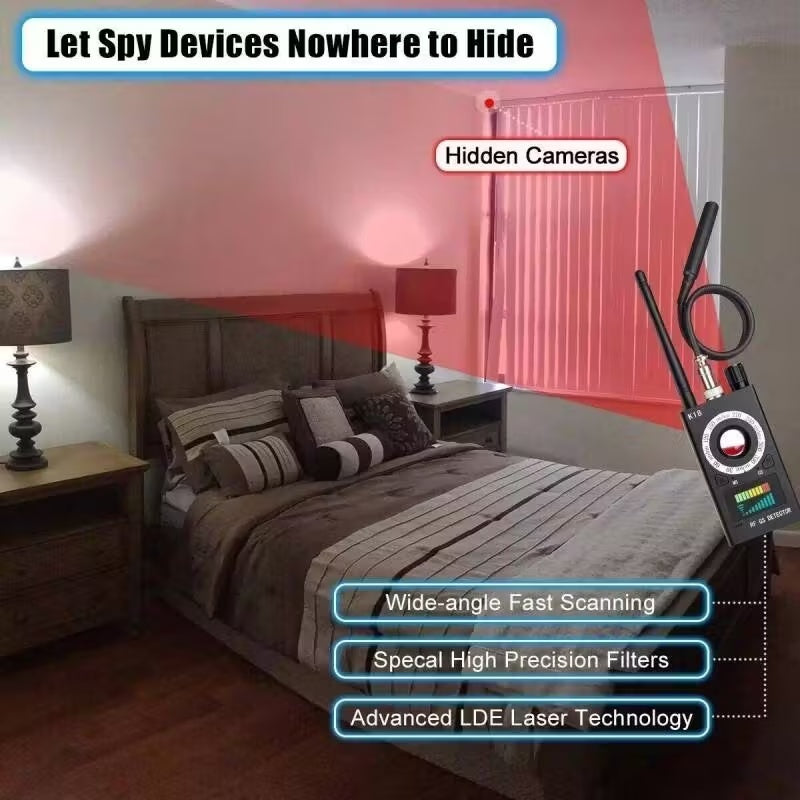 8000MHz Hidden Camera And GPS Bug Detector With Radio Wave And Magnetic Field Detection Building Supplies