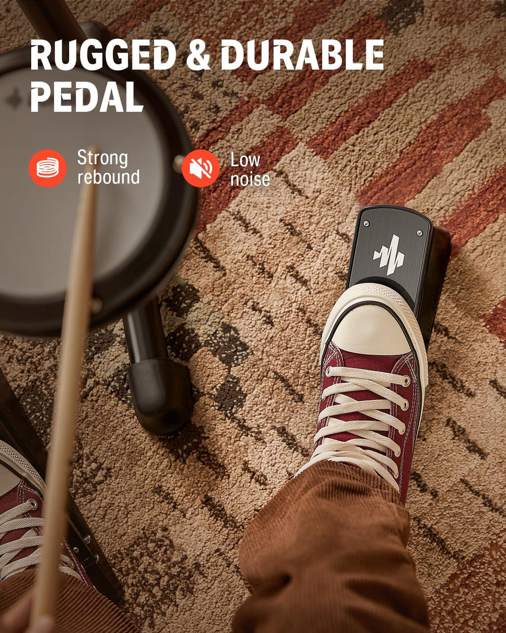 Donner DED-80 Electronic Drum Set, Electric Drum Set for Beginner with 4 Quiet Mesh Drum Pads, 2 Switch Pedal, 180+ Sounds, Throne, On-Ear Headphones, Sticks, and Melodics Lessons Included.
