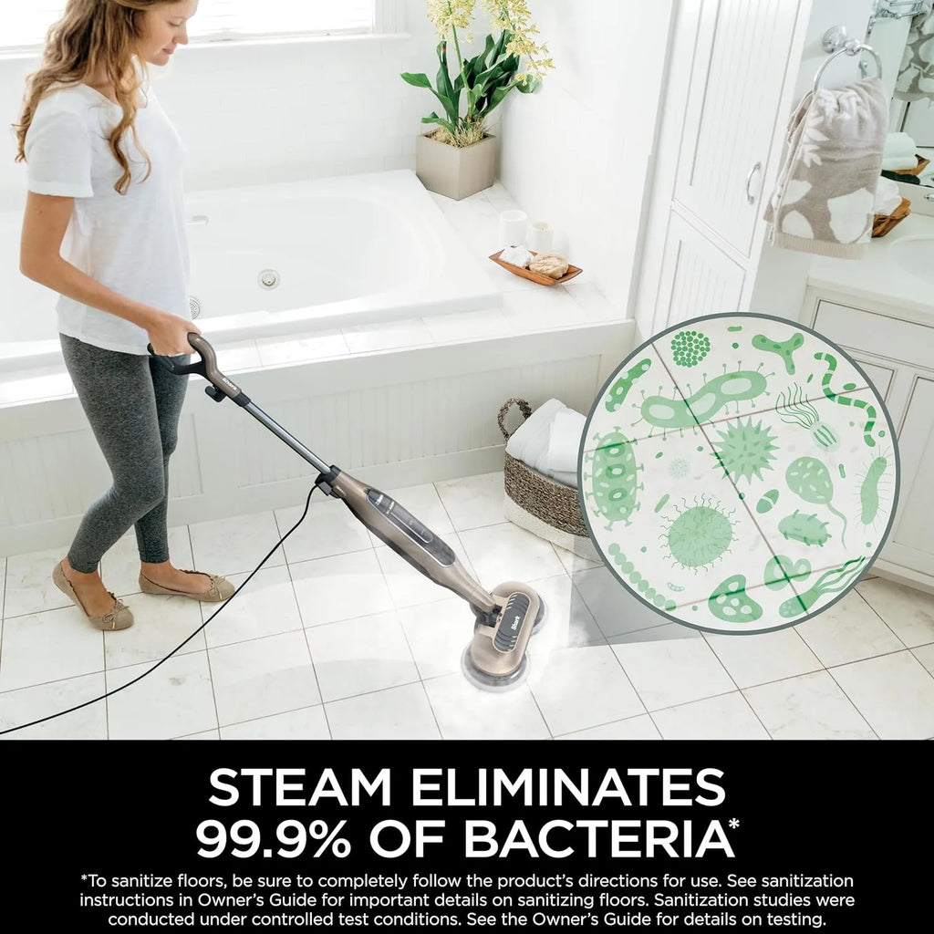 Shark Steam & Scrub Mop, Gold – 3 Steam Modes, LED Headlights, 4 Washable Pads, For Sealed Hard Floors