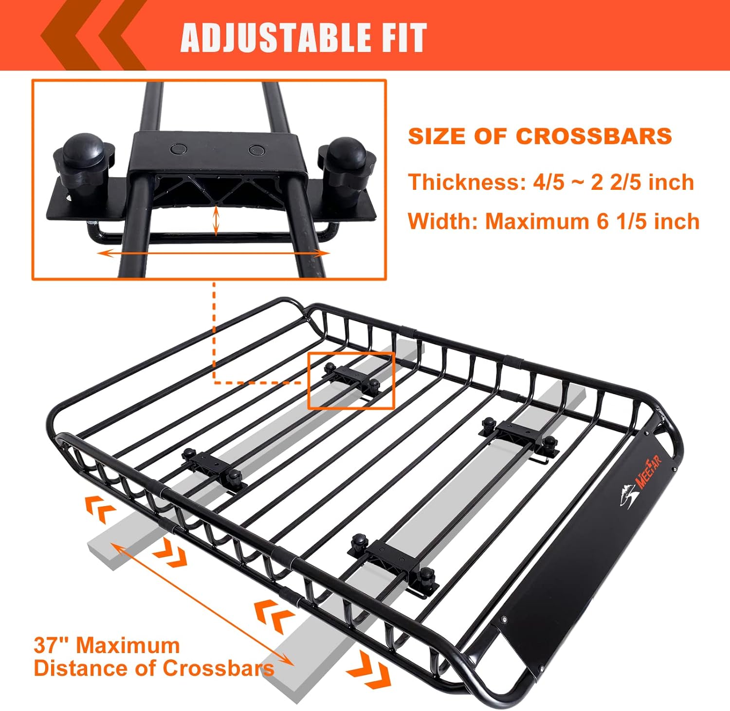 Folding hitch mounted cargo basket 60" With hook stabilizer, net and straps