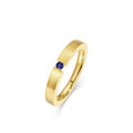 Hand-drawn And Engraved Blue Zircon Gold-plated Men's And Women's Matching Rings