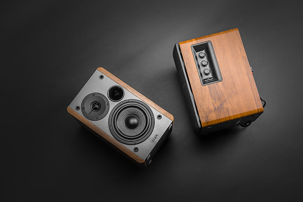 Edifier - R1280DB Powered Bluetooth Bookshelf Speakers, Computer Speakers - 42W RMS Optical Input - Wireless Studio Monitors - Brown