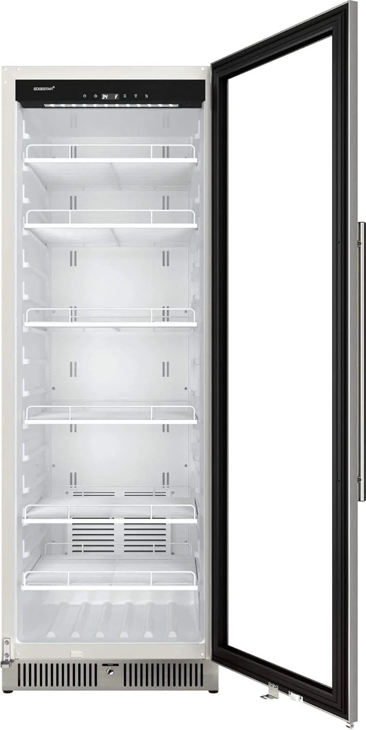 EdgeStar VBM101 22" Wide 10.1 Cu. Ft. Commercial Beverage Merchandiser �C Stainless Steel, Temp Alarm, Reversible Door