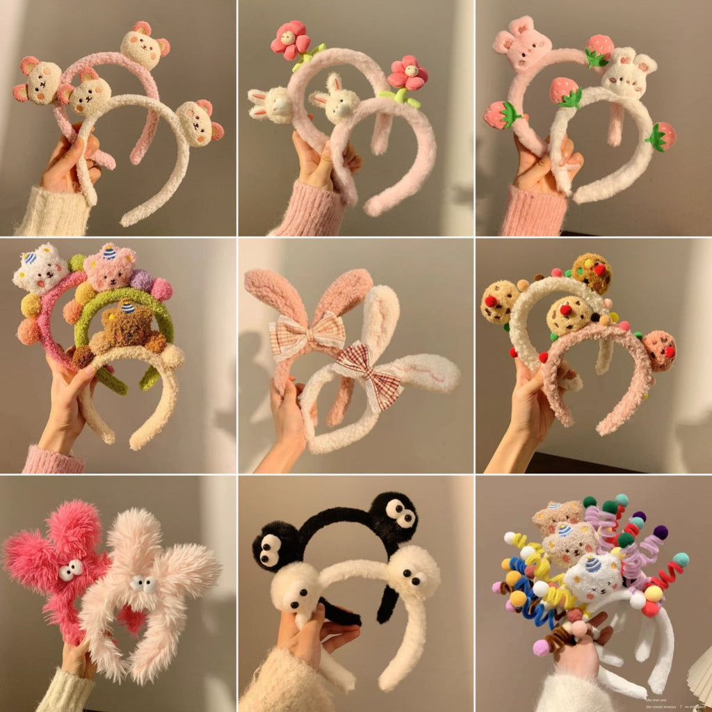 Cute Face Wash Hair Bands Female Cartoon Headwear Hair Band Headband Apply