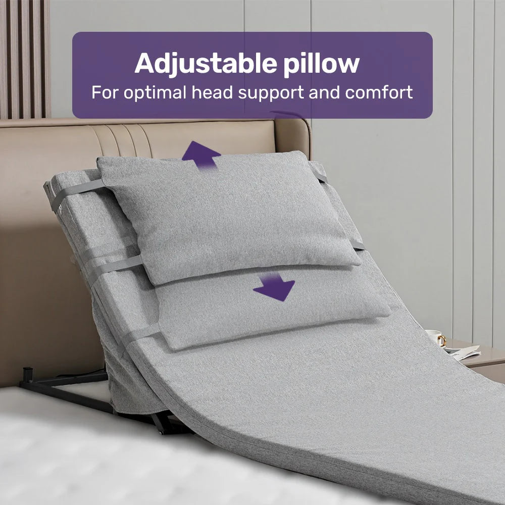 Equipmed Electric Adjustable Bed, Backrest and Leg Adjustment German-Engineered Power Lifting with Remote Control, Grey