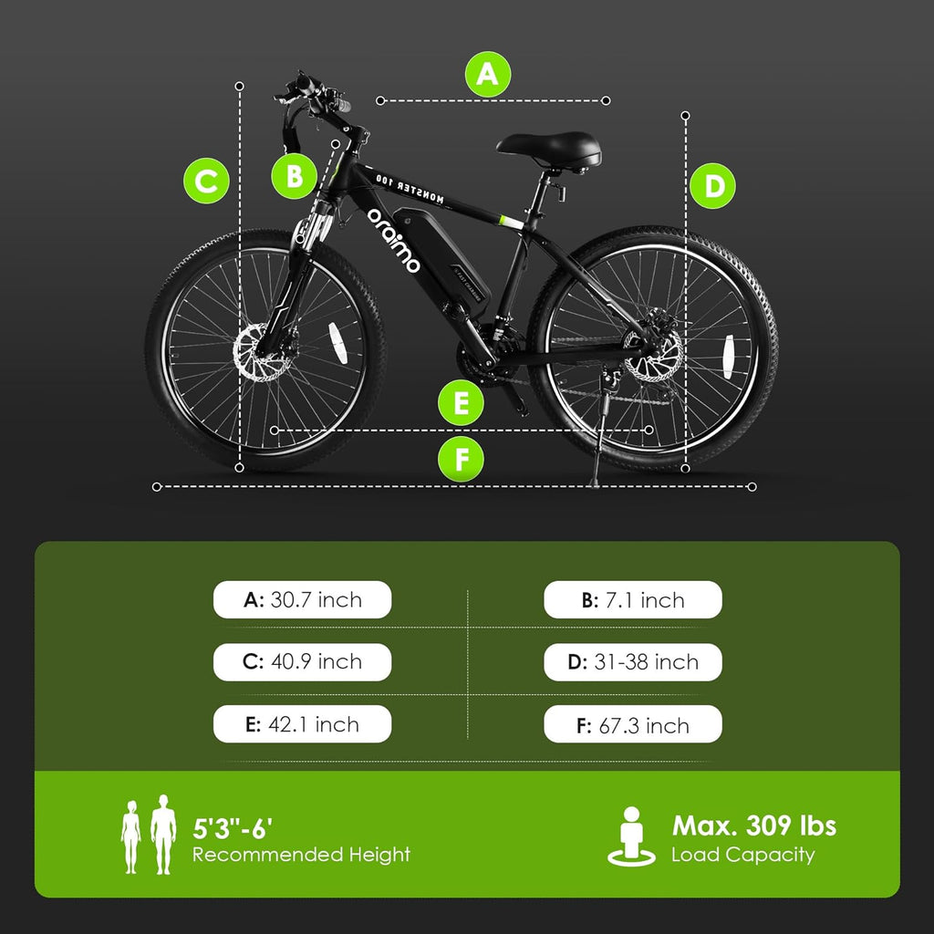 Adult Electric Bike, 350W BAFANG Motor (500W Peak), 4A 3H Fast Charging, 468Wh Li-Ion Battery, 21 Speed Gears, Air Saddle, 45 Miles 20 MPH 26" Mountain Bike Electric Bike, ANSI/CAN/UL2849 Compliant