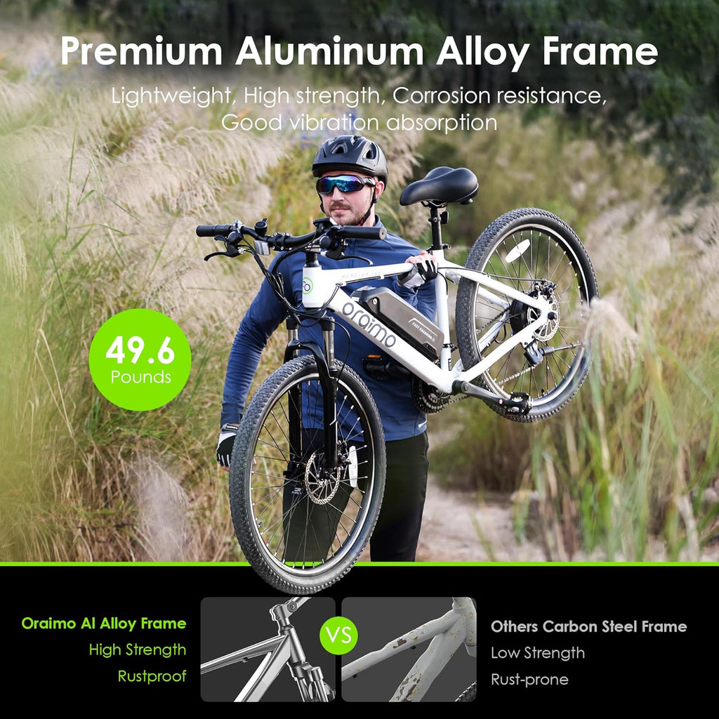 Adult Electric Bike, 350W BAFANG Motor (500W Peak), 4A 3H Fast Charging, 468Wh Li-Ion Battery, 21 Speed Gears, Air Saddle, 45 Miles 20 MPH 26" Mountain Bike Electric Bike, ANSI/CAN/UL2849 Compliant