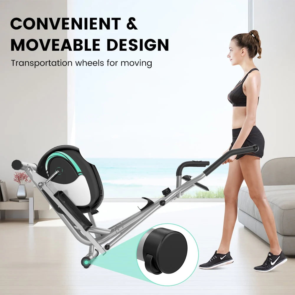 Elliptical Machine, Dripex Magnetic Elliptical Trainers (2023 New Upgraded), Fitness Cardio Cross Trainer w/ 8 Resistance Levels, 6KG Flywheel, Pulse Rate, LCD Monitor, Deivice Holder