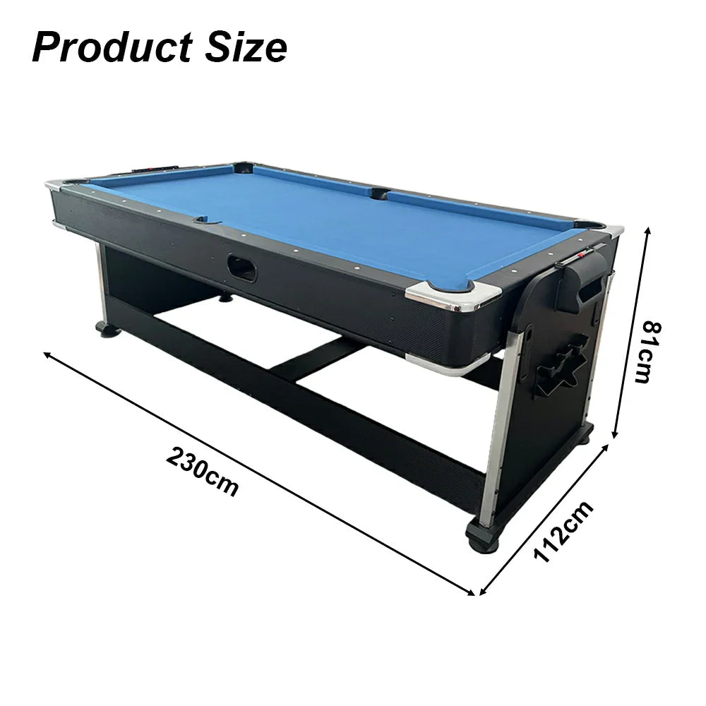 4 In 1 Multi-functional Game Table with Full Accessories for Home, MDF, 7Ft