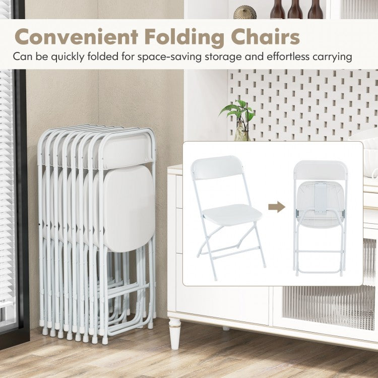 4 Pack Metal Folding Chairs with Plastic Seat and Back