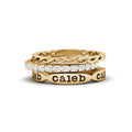 Personalized Fishing Net Stacked Ring With Name
