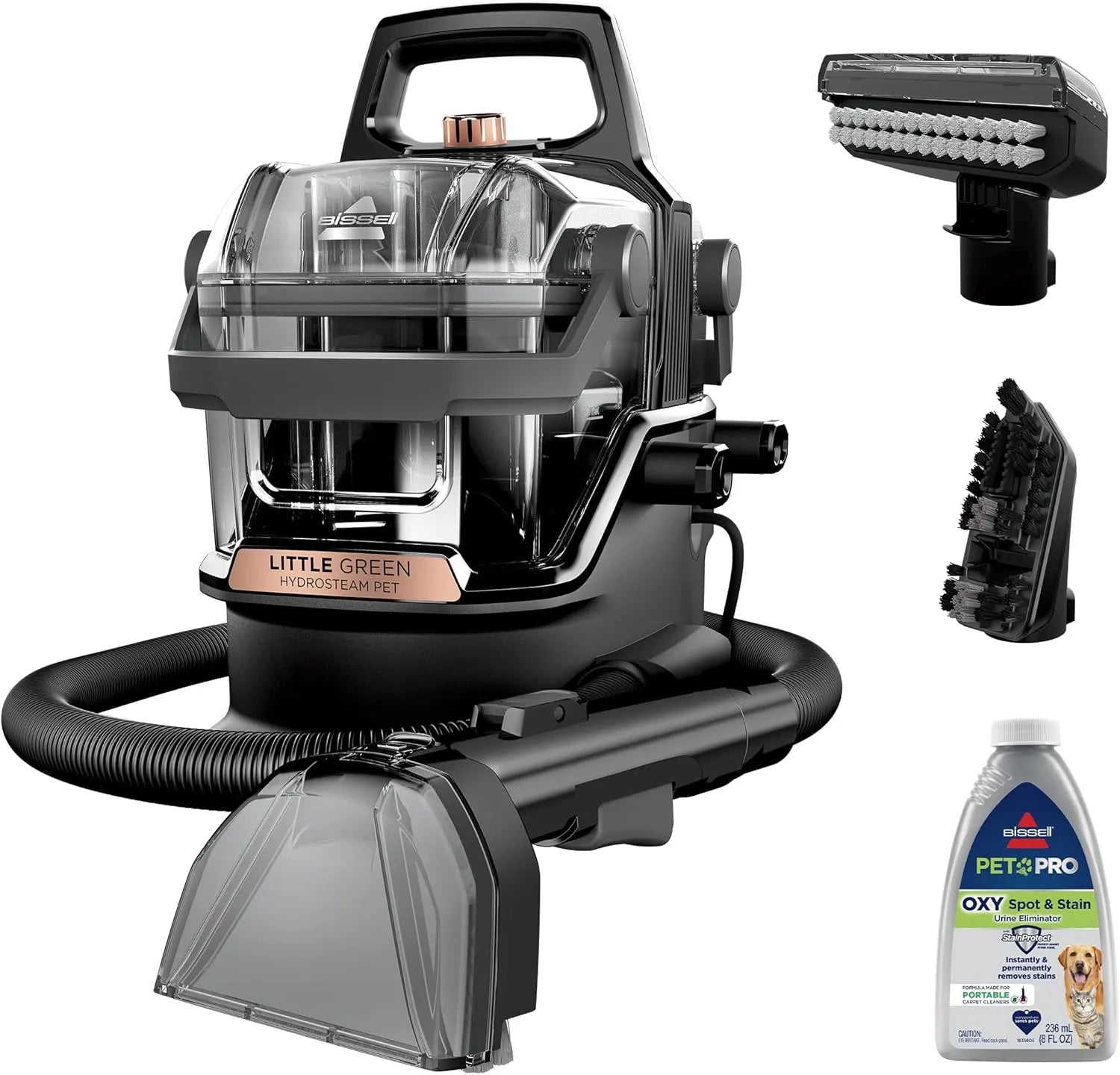 Green HydroSteam Multi-Purpose Portable Carpet and Upholstery Cleaner, Car and Auto Detailer, 3618, Black and Copper Harbor