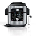 Ninja OL701 Foodi 14 in 1 SMART XL 8 Qt. Pressure Cooker Steam Fryer with SmartLid &amp; Thermometer   Auto Steam Release, that Air Fries, Proofs &amp; More, 3 Layer Capacity, 5 Qt. Crisp Basket, Silver/Black