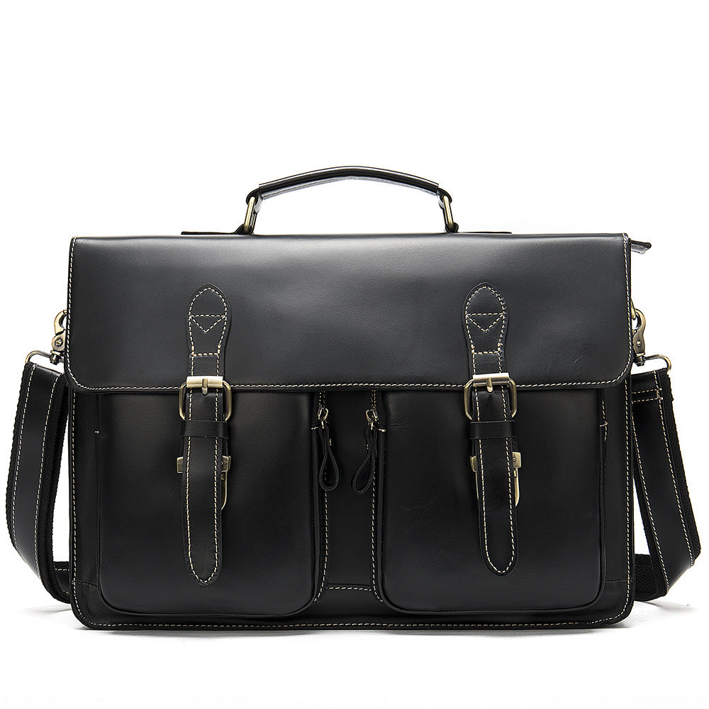 Genuine Leather Mens Shoulder Fashion Saddle Leather Crossbody Casual Messenger Bag
