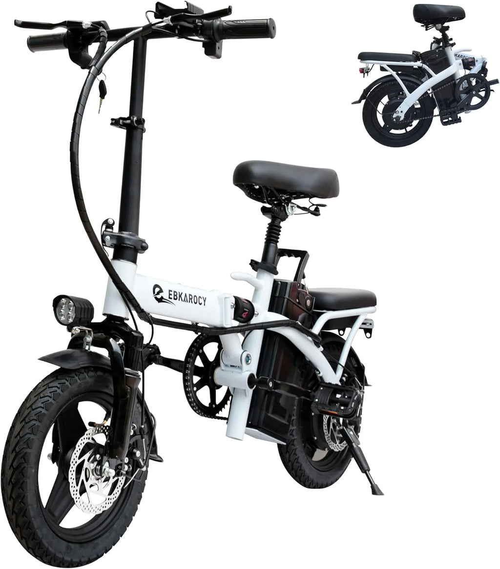 Ebikes for Adults, 400W Motor 22MPH Max Speed, 14�� Tire, 48V 15AH Removable Battery for Electric Bike, Multi-Shock Absorption, City Commuter, Foldable Adult Electric Bicycles
