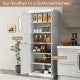 72.5 Inches Tall Buffet Cabinet with 6-Tier Shelves and 4 Doors