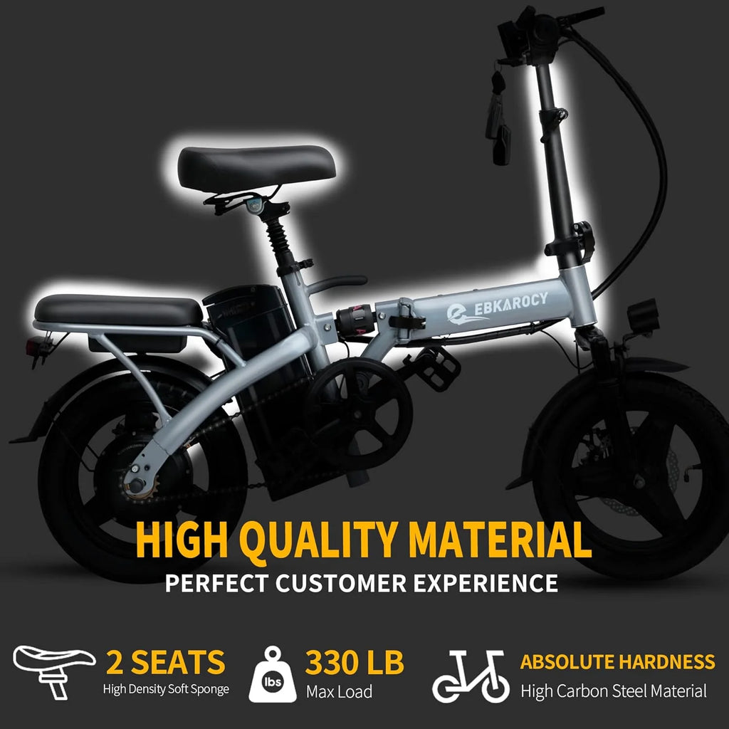 Ebikes for Adults, 400W Motor 22MPH Max Speed, 14�� Tire, 48V 15AH Removable Battery for Electric Bike, Multi-Shock Absorption, City Commuter, Foldable Adult Electric Bicycles