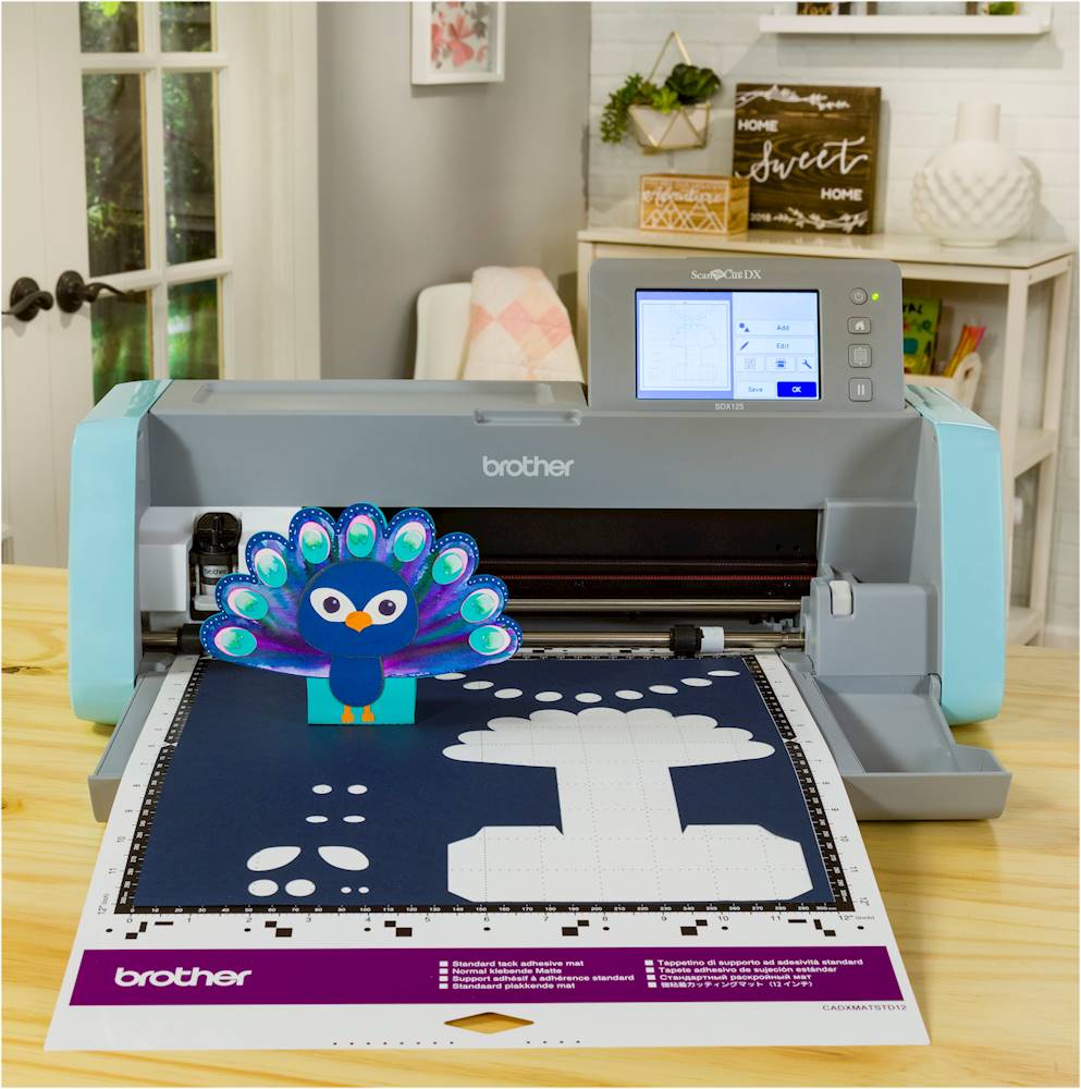 Brother - ScanNCut DX SDX125 Electronic Cutting Machine with Built-in Scanner - Grey/Aqua