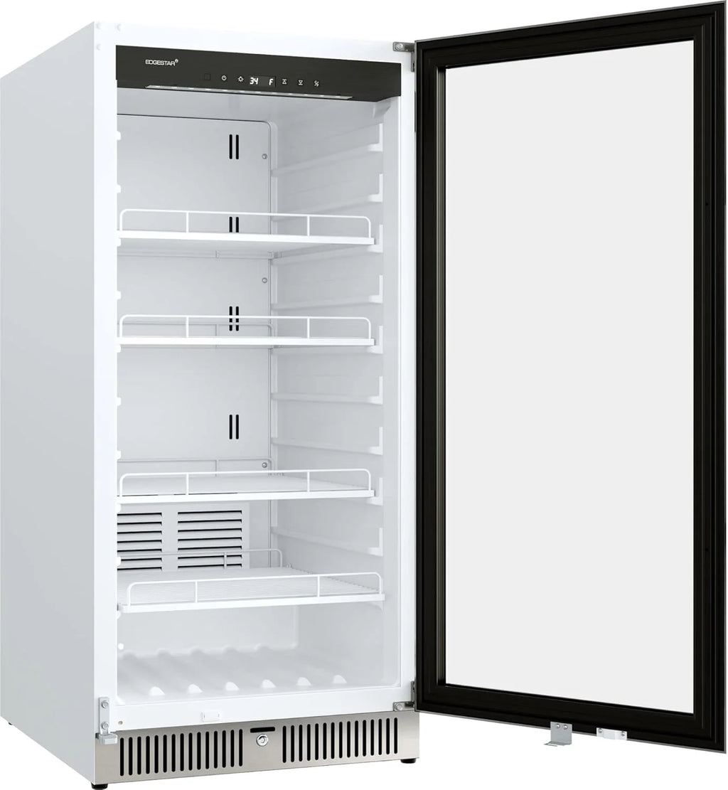 EdgeStar VBM101 22" Wide 10.1 Cu. Ft. Commercial Beverage Merchandiser �C Stainless Steel, Temp Alarm, Reversible Door