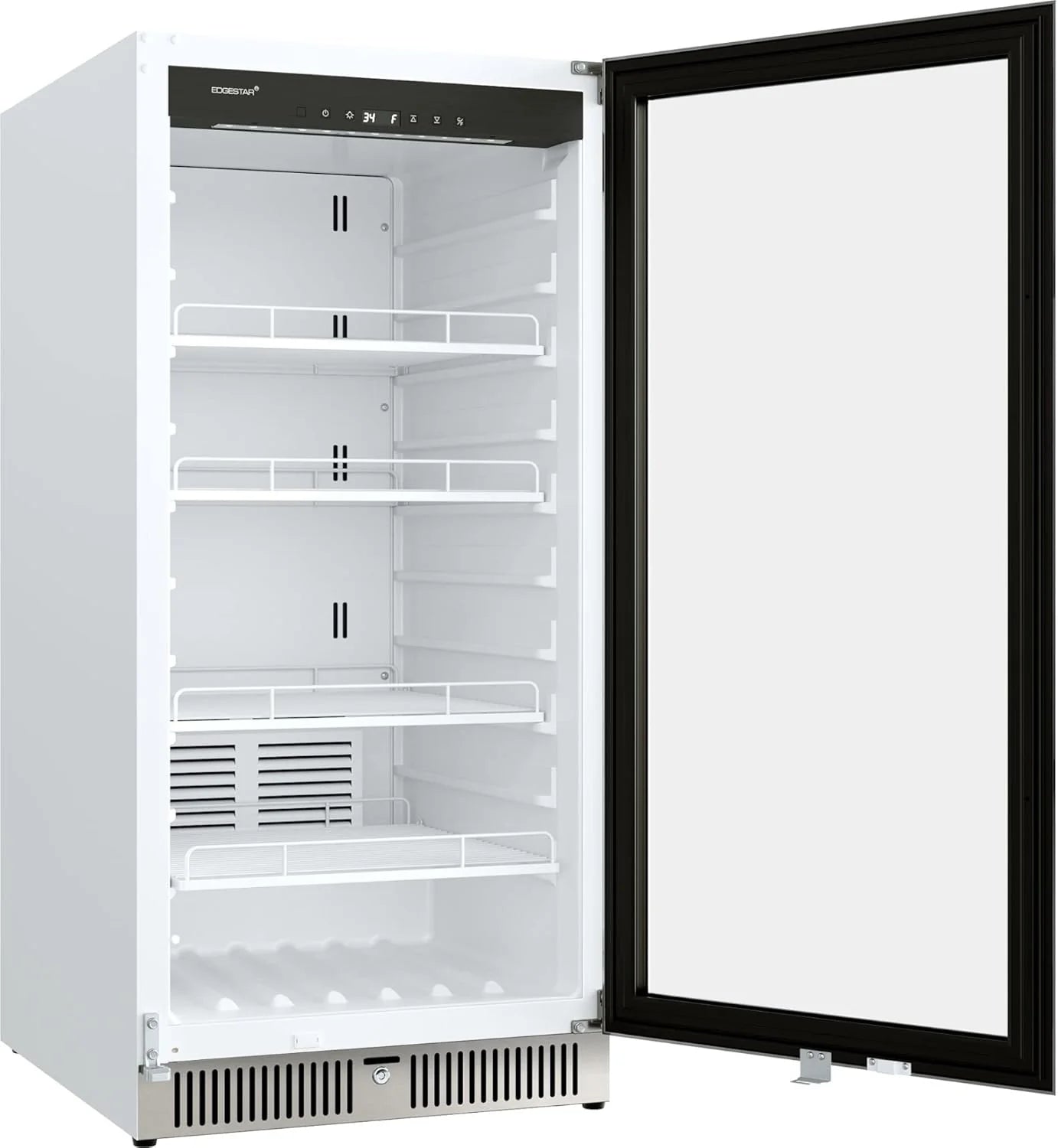 EdgeStar VBM101 22" Wide 10.1 Cu. Ft. Commercial Beverage Merchandiser �C Stainless Steel, Temp Alarm, Reversible Door